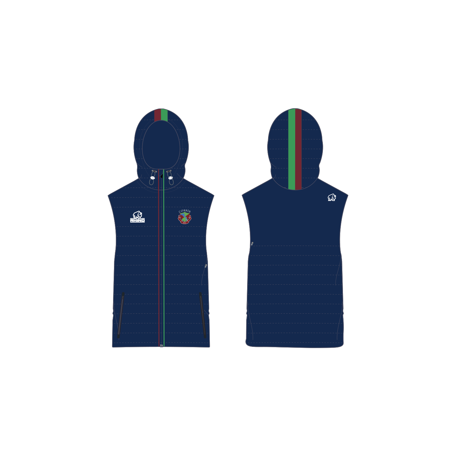 Corrib RFC Hooded Gilet - Adults