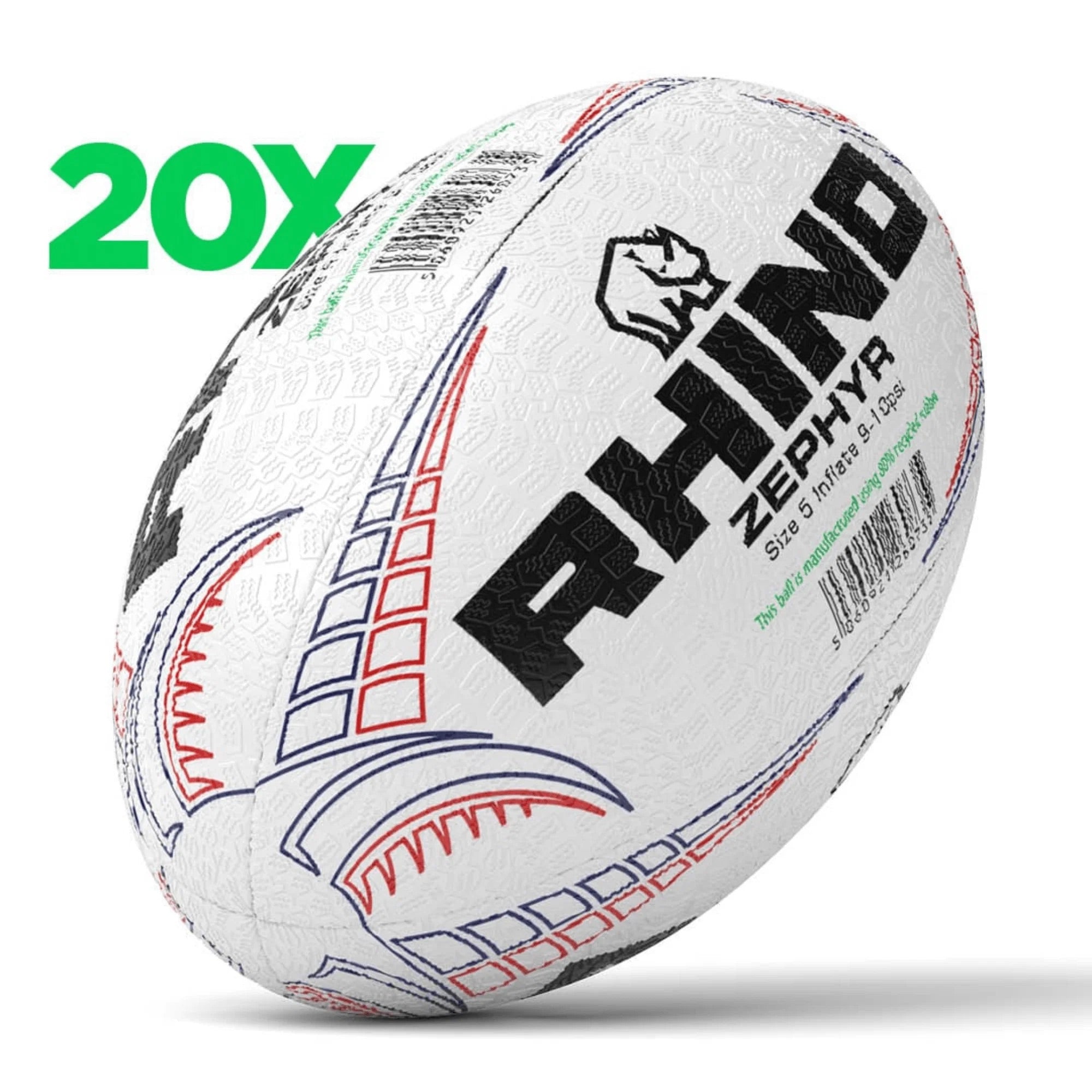 20x Zephyr Recycled Rugby Ball Bundle