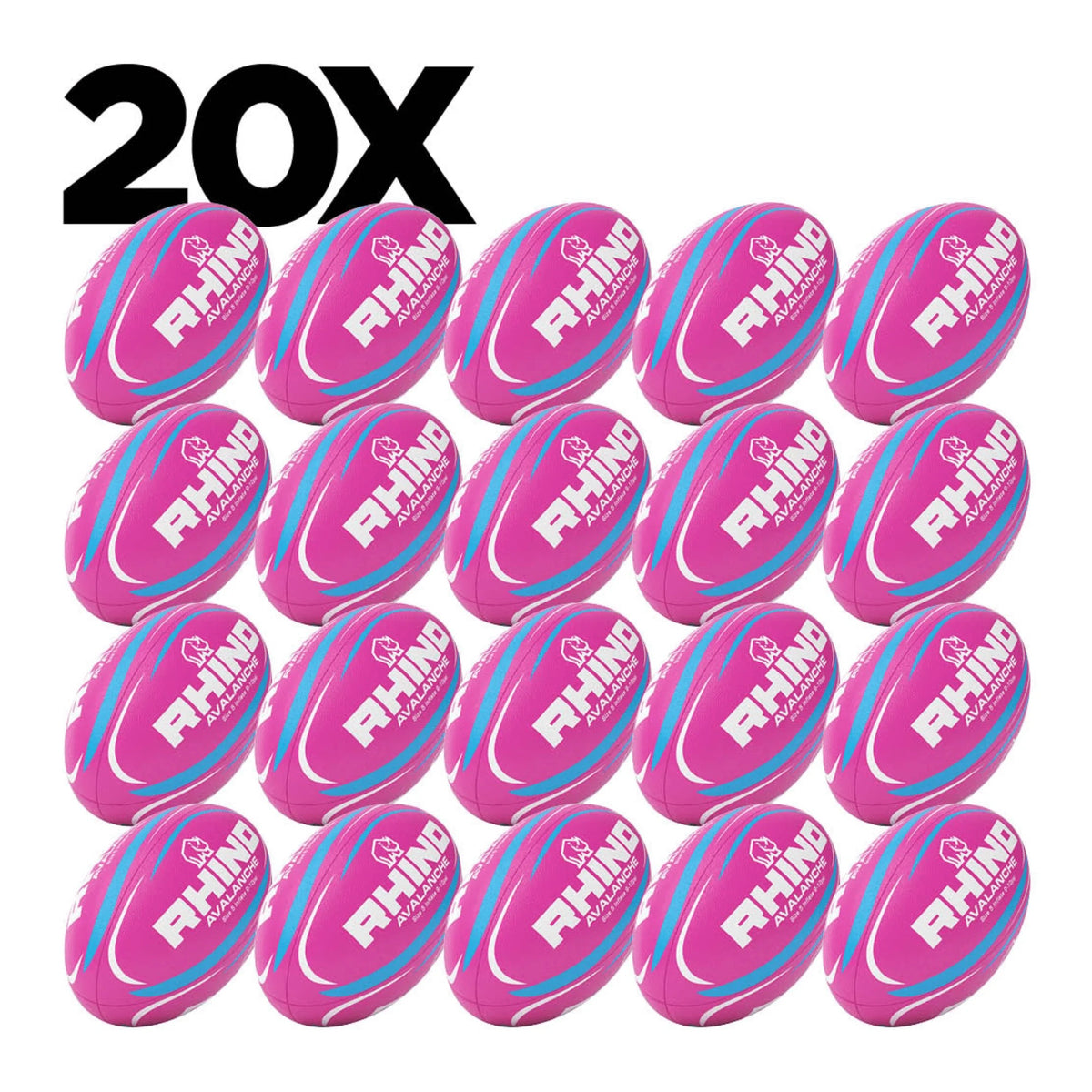 20x Avalanche Training Rugby Ball Bundle
