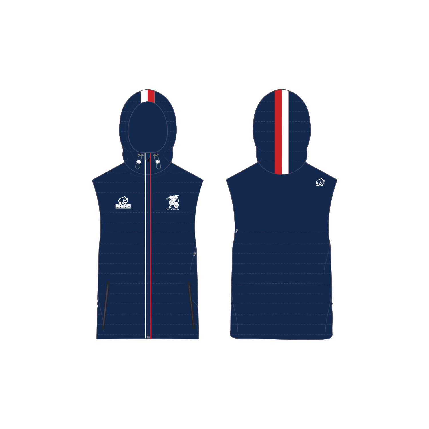 Old Wesley RFC Hooded Gilet - Adults
